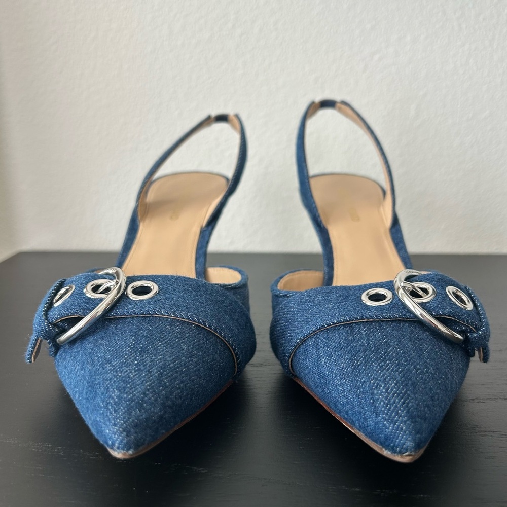 Veronica Beard Roxy Denim Slingback Pump - Picture 3 of 9